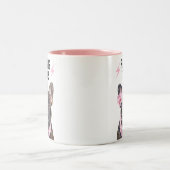 ブルドフランスのッグランニングの物 ツートーンマグカップ (中央)