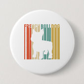 ブルドフランスのッグレトロ1970年代、母犬愛好家への贈り物 缶バッジ (正面)