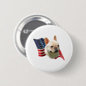 ブルドフランスのッグ国旗 缶バッジ (正面&裏面)