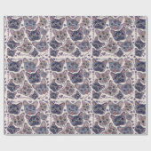 ブルドフランスのッグ手描き漫画の頭 ラッピングペーパー (フラット)