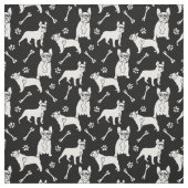 ブルドフランスのッグ白黒 ファブリック (見本)