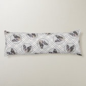 ブルドフランスのッグ絵を描の白い黒毛犬アート ボディピロー (裏面)