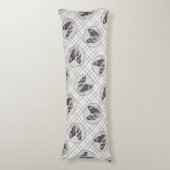 ブルドフランスのッグ絵を描の白い黒毛犬アート ボディピロー (正面縦)