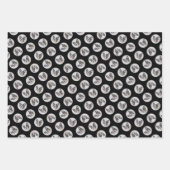 ブルドフランスのッグ絵を描の白い黒毛犬アート ラッピングペーパーシート (正面3)