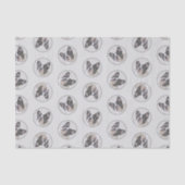 ブルドフランスのッグ絵を描の白い黒毛犬アート 薄葉紙 (正面)