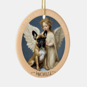 ブルドフランスのッグ記念パーソナライズされた碑 セラミックオーナメント (右)