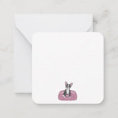 ブルドフランスのッグ誕生日 ノートカード (裏面)