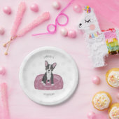 ブルドフランスのッグ誕生日 ペーパープレート (パーティー)