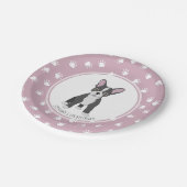 ブルドフランスのッグ誕生日 ペーパープレート (アングル)