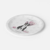 ブルドフランスのッグ誕生日 ペーパープレート (アングル)