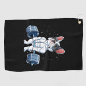 ブルドフランスのッグ重量挙おもしろいげ回送ジム ゴルフタオル (横)