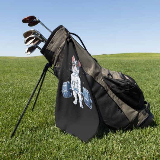 ブルドフランスのッグ重量挙おもしろいげ回送ジム ゴルフタオル (グリーン)