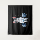 ブルドフランスのッグ重量挙おもしろいげ回送ジム タペストリー (正面)