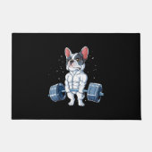 ブルドフランスのッグ重量挙おもしろいげ回送ジム ドアマット (正面)