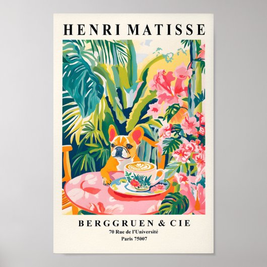 ブルドフランスのッグ飲みコーヒー、ドーパミンデコール、フー ポスター (正面)