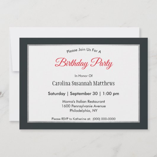 ブルドフランスのッグ黒枕写真誕生日 招待状 (裏面)