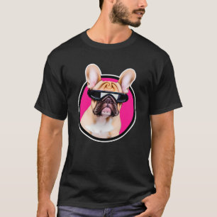 ブルドフランスのッグ80sスタイルVAPORWAVEフレンチーズ恋人 Tシャツ