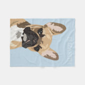 ブルドフランスのッグ |かわいいフランス人の名前 フリースブランケット (正面(横))