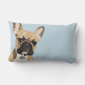 ブルドフランスのッグ |かわいいフランス語(両面) ランバークッション (裏面)