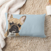 ブルドフランスのッグ |かわいいフランス語(両面) ランバークッション (ブランケット)