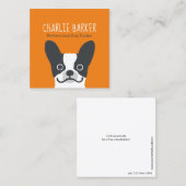 ブルドフランスのッグ |かわいい犬 |ペット・ケア スクエア名刺 (正面/裏面)