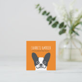 ブルドフランスのッグ |かわいい犬 |ペット・ケア スクエア名刺 (スタンド正面)