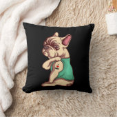 ブルドフランスのッグ・アイ・ラブ・ママ・タトゥー愛好の贈り物 クッション (ブランケット)