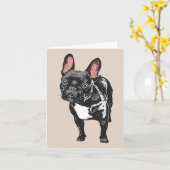 ブルドフランスのッグ カード (黄色い花)