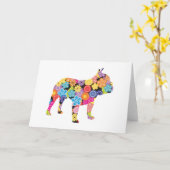 ブルドフランスのッグ カード (黄色い花)