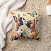 ブルドフランスのッグ クッション (ブランケット)