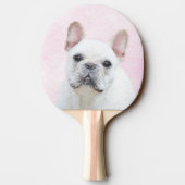 ブルドフランスのッグ（クリーム/ホワイト）絵画ズ-犬芸術 卓球ラケット (裏面)