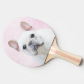 ブルドフランスのッグ（クリーム/ホワイト）絵画ズ-犬芸術 卓球ラケット (横)