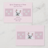 ブルドフランスのッグ（クリーム/ホワイト）絵画ズ-犬芸術 名刺 (正面/裏面)