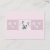 ブルドフランスのッグ（クリーム/ホワイト）絵画ズ-犬芸術 名刺 (裏面)