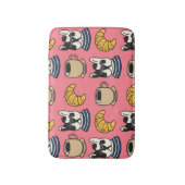 ブルドフランスのッグ、コーヒー、クロワッサンテーマ。 バスマット (正面縦)