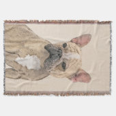 ブルドフランスのッグ（セーブル）絵画ズ – かわいいオリジナルDo スローブランケット (正面)