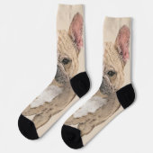 ブルドフランスのッグ(セーブル)絵画ズ – かわいいオリジナルDo ソックス (左)