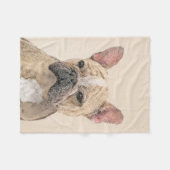 ブルドフランスのッグ（セーブル）絵画ズ – かわいいオリジナルDo フリースブランケット (正面(横))