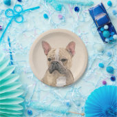 ブルドフランスのッグ(セーブル)絵画ズ – かわいいオリジナルDo ペーパープレート (パーティー)