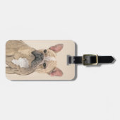 ブルドフランスのッグ（セーブル）絵画ズ – かわいいオリジナルDo ラゲッジタグ (正面横)