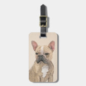 ブルドフランスのッグ（セーブル）絵画ズ – かわいいオリジナルDo ラゲッジタグ (正面縦)