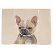 ブルドフランスのッグ（セーブル）絵画ズ – かわいいオリジナルDo ラージペーパーバッグ (正面)
