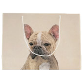 ブルドフランスのッグ（セーブル）絵画ズ – かわいいオリジナルDo ラージペーパーバッグ (裏面)