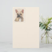 ブルドフランスのッグ(セーブル)絵画ズ – かわいいオリジナルDo 便箋 (スタンド正面)