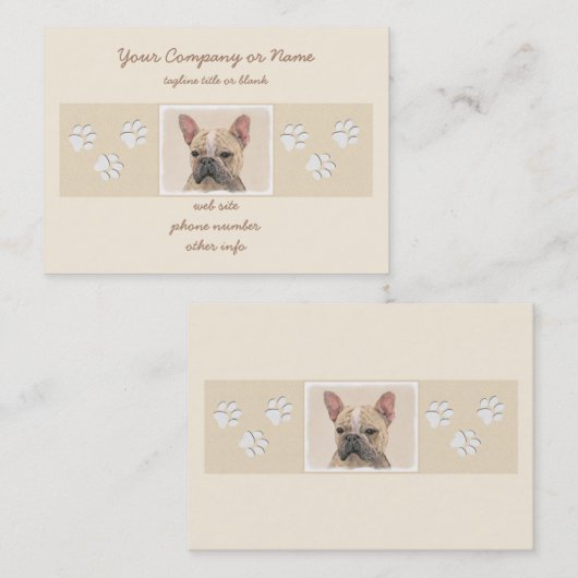 ブルドフランスのッグ(セーブル)絵画ズ – かわいいオリジナルDo 名刺 (正面/裏面)
