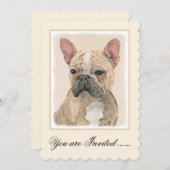 ブルドフランスのッグ（セーブル）絵画ズ – かわいいオリジナルDo 招待状 (正面/裏面)