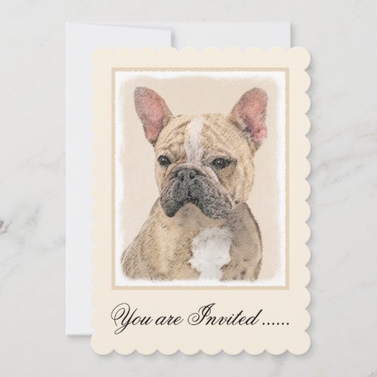 ブルドフランスのッグ（セーブル）絵画ズ – かわいいオリジナルDo 招待状 (正面)