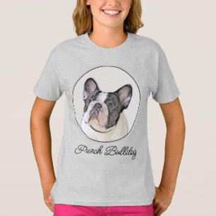 ブルドフランスのッグ(ブリンドル過絵画毛) s - Dog Art T Tシャツ