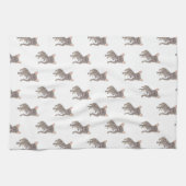 ブルドフランスのッグ(ブルーグレーシルバーチョコレート薄紫) キッチンタオル (横)