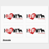 ブルドフランスのッグ 長方形シール (シート)